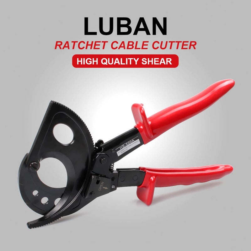 LUBAN Ratchet Cable Cutter, Heavy Duty Wire Cutter for Aluminum Copper Cable up to 400mmÂ², Ratcheting Wire Cutting Hand Tool - Image 2